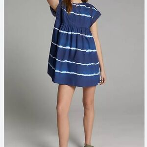 Anthropologie Corey Lynn Calter Brigid Tunic Dress Blue and White